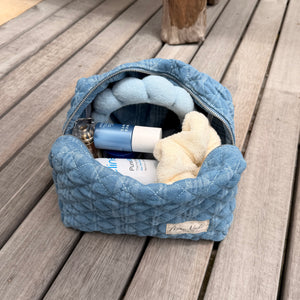 Denim Large Makeup Bag